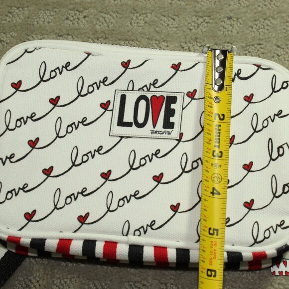 BRIGHTON Lovely "LOVE SCROLL" Canvas Crossbody Bag/Purse NWT - - Picture 6 of 12